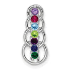 14K White Gold 7 Genuine Stone Family Pendant, 20 x 8mm view