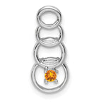 14K White Gold 1 Genuine Stone Family Pendant, 20 x 8mm view