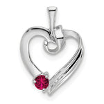 14K White Gold 1 Genuine Stone Family Pendant, 19 x 13mm view
