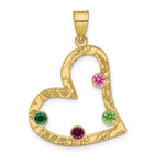 Sterling Silver/Gold-plated 4 Birthstone Heart with SS Bezel Family Pendant view