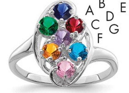 14K white gold mother ring