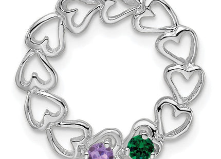 14K white gold family pendant, alternate view