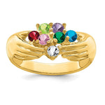 14k 7 Genuine Stone Family Ring view 2