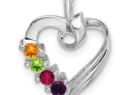 14K white gold family pendant, alternate view
