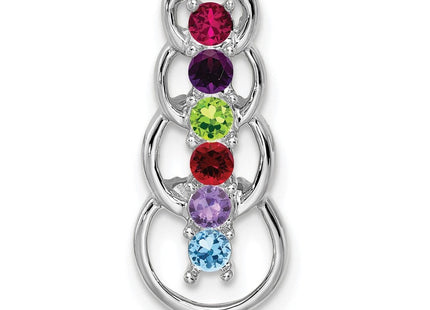 14K white gold family pendant, alternate view