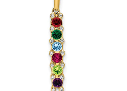 14K gold diamond family pendant, alternate view
