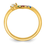 14K 4 Genuine Birthstone with Diamond Mother's Ring view