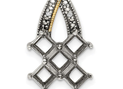 14k/Silver Two-Tone Pendants Style QMPD12 - Classique Jewelry Inc.
