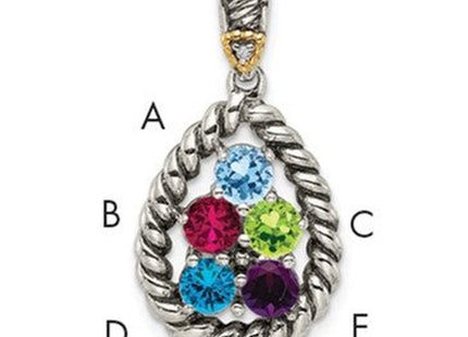 14k/Silver Two-Tone Pendants Style QMPD25 - Classique Jewelry Inc.
