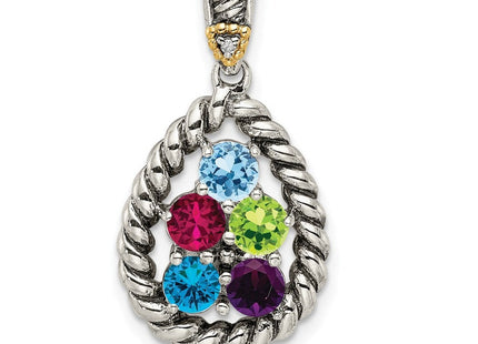 14k/Silver Two-Tone Pendants Style QMPD25 - Classique Jewelry Inc.