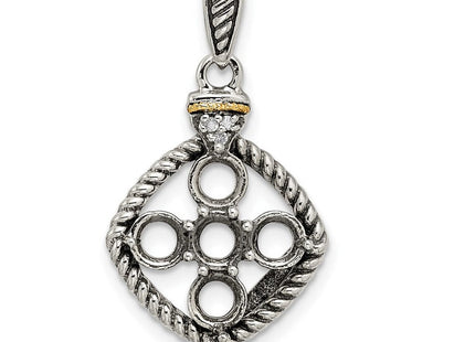 14k/Silver Two-Tone Pendants Style QMPD26 - Classique Jewelry Inc.