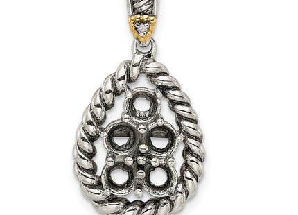 14k/Silver Two-Tone Pendants Style QMPD25 - Classique Jewelry Inc.
