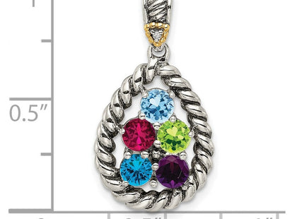 14k/Silver Two-Tone Pendants Style QMPD25 - Classique Jewelry Inc.