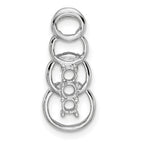 14K White Gold 3 Genuine Stone Family Pendant, 20 x 8mm view