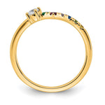 14K 6 Genuine Birthstone with Diamond Mother's Ring view