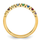 14K Yellow Gold 8 Genuine Birthstone Mother's Ring view