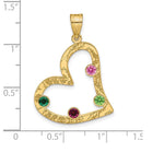 Sterling Silver/Gold-plated 4 Birthstone Heart with SS Bezel Family Pendant view