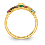 14K Heart with 7 Genuine Birthstone Mother's Ring view