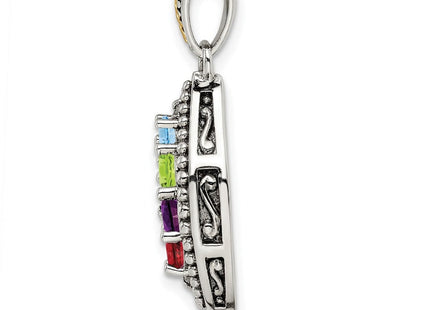 Sterling silver diamond mother pendant, another view