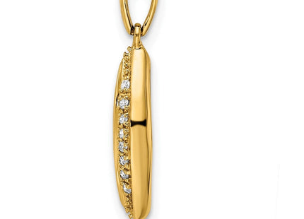 14K gold diamond family pendant, another view