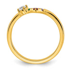 14K 3 Genuine Birthstone with Diamond Mother's Ring view