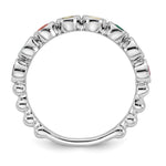 14K White Gold 8 Birthstone Mother's Ring view