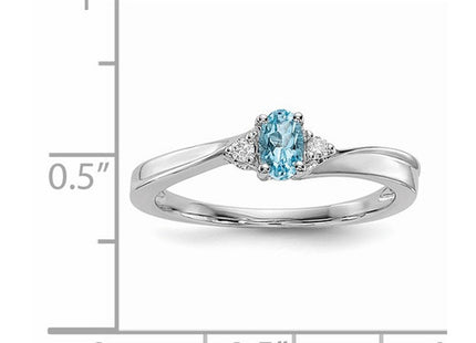 Sterling silver diamond birthstone ring