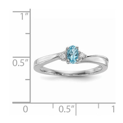 Sterling silver diamond birthstone ring