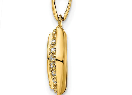 14K gold diamond family pendant, another view