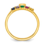 14K Heart with 5 Genuine Birthstone Mother's Ring view