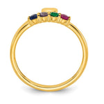 14K Heart with 4 Genuine Birthstone Mother's Ring view