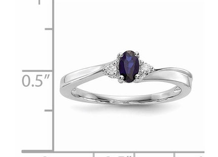 Sterling silver diamond birthstone ring
