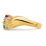 14k 7 Genuine Stone Family Ring view 3