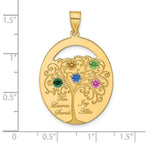 Sterling Silver/Gold-plated 5 Birthstone with SS Bezel Family Pendant view