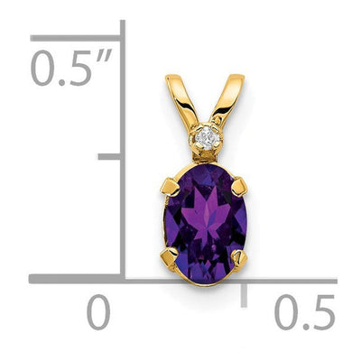 14K gold diamond birthstone pendant