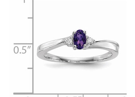 Sterling silver diamond birthstone ring