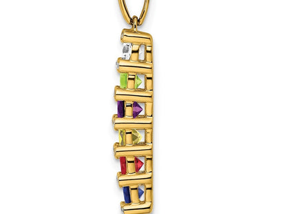 14K gold diamond family pendant, another view