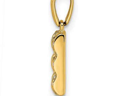 14K gold diamond family pendant, another view