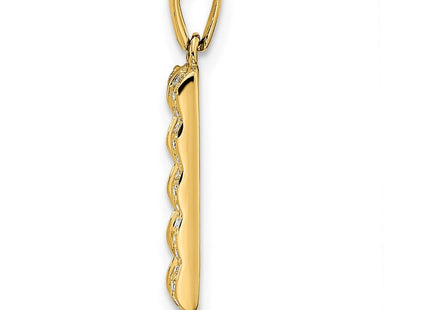 14K gold diamond family pendant, another view