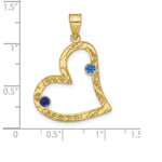 Sterling Silver/Gold-plated 2 Birthstone Heart with SS Bezel Family Pendant view