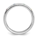 14K White Gold 4 Genuine Birthstone and Diamond Mother's Ring view