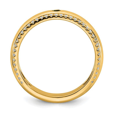 14K 1 Genuine Birthstone and Diamond Mother's Ring
