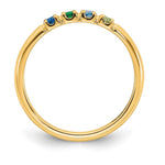 14K Yellow Gold 4 Genuine Birthstone Mother's Ring view