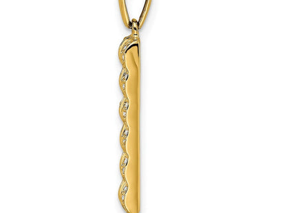 14K gold diamond family pendant, another view
