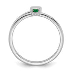 14K White Gold Heart with 1 Genuine Birthstone Mother's Ring view