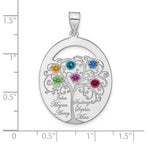 Sterling Silver/Rhod-plated 6 Birthstone with SS Bezel Family Pendant view 3