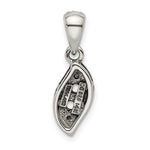 Sterling Silver Antique w/14k 2-stone w/Diamond Family Pendant w/18in Chain view 3