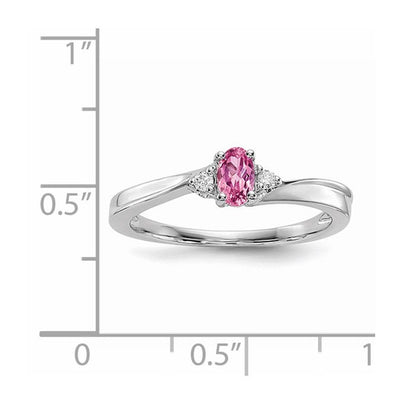 Sterling silver diamond birthstone ring