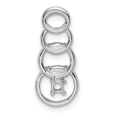 14K White Gold 1 Stone Family Pendant Mounting, 20 x 8mm