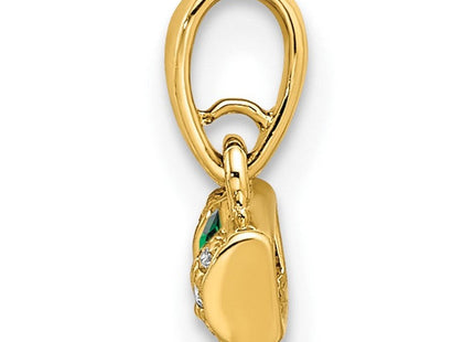 14K gold diamond family pendant, another view